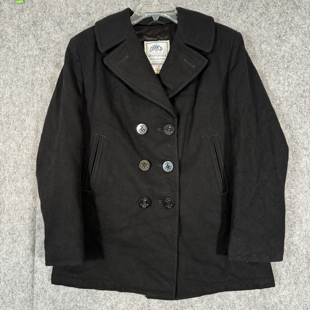 DSCP Military‎ Armed Anchor Jacket Wool Pea Coat Womens 12L Black Nautical